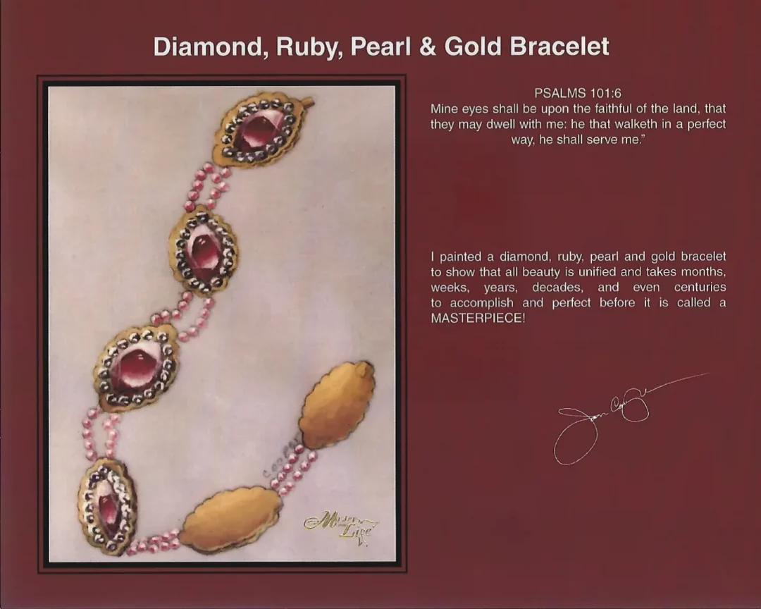 Diamond, Ruby, Pearl & Gold Bracelet
